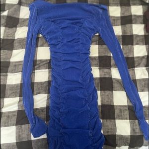Royal blue dress with mesh sleeves size:3